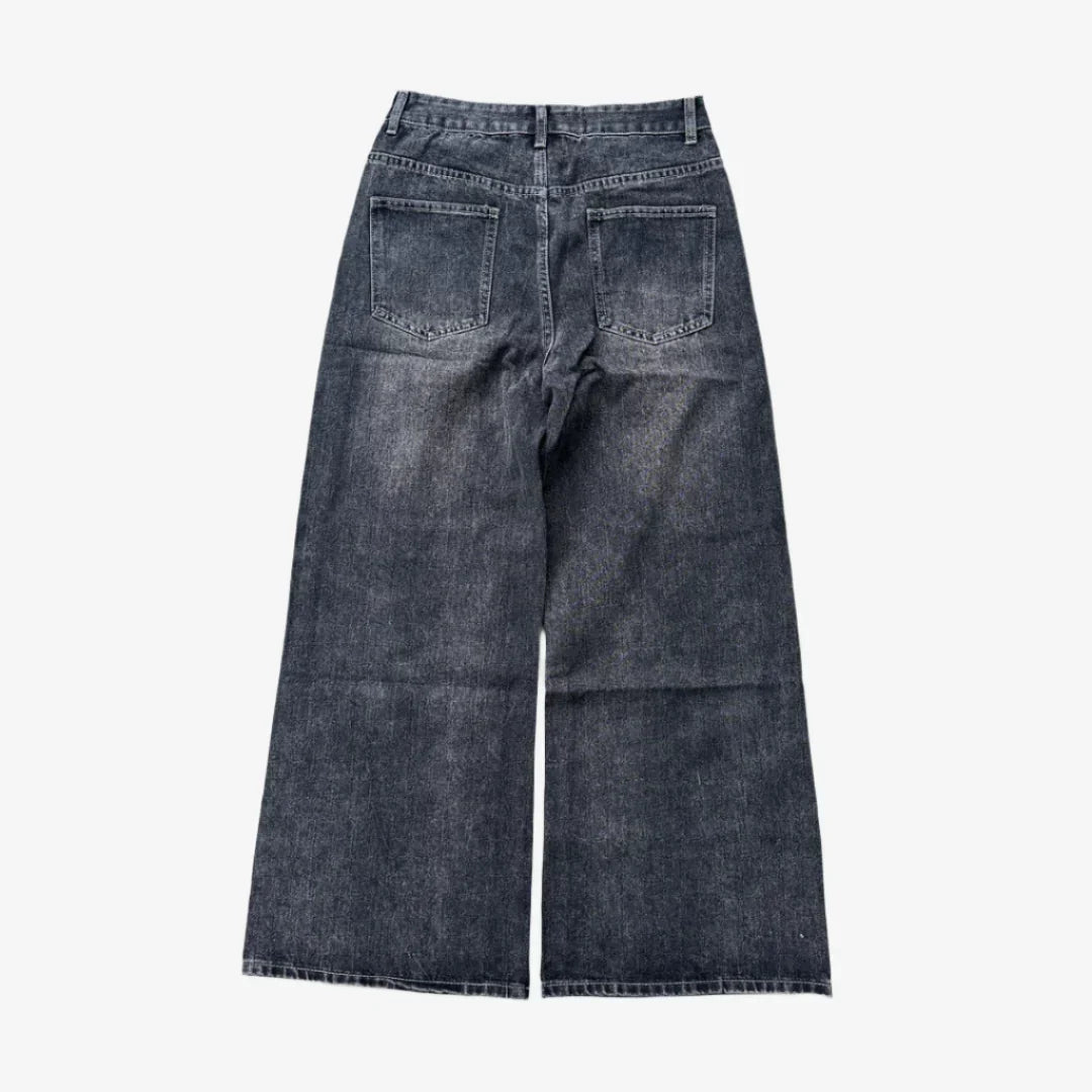 BLACK WASHED JEANS - black