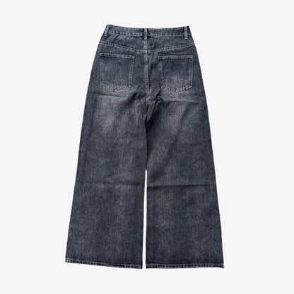 BLACK WASHED JEANS - black
