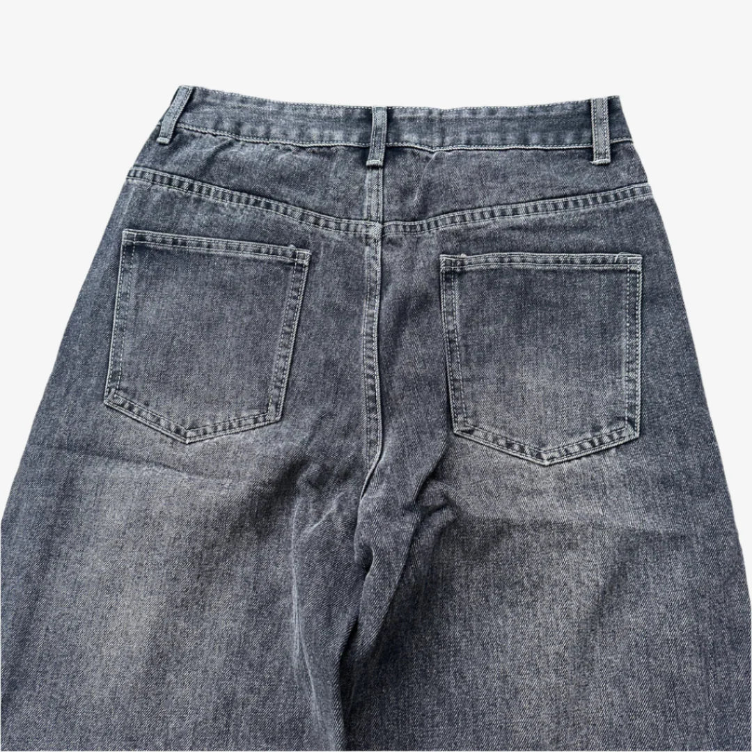 BLACK WASHED JEANS - black