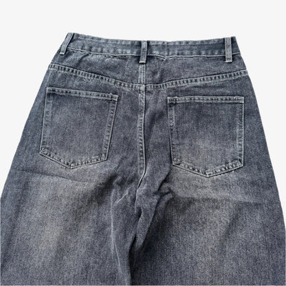 BLACK WASHED JEANS - black